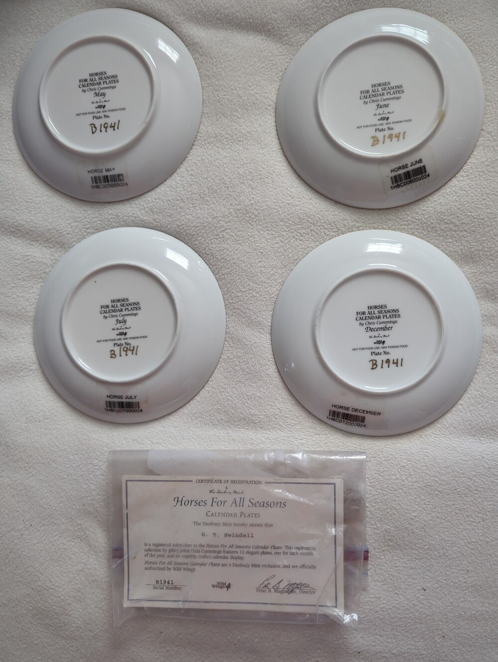 "Horses for all Seasons" Calendar Plates by Chris Cummings - Series B1941 - Picture 7 of 15
